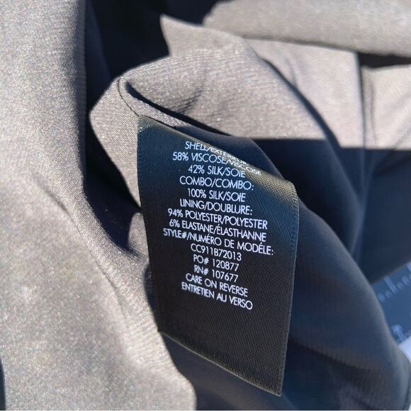 Sz Large Spaghetti Strap Black Lime Yellow Printed Alice + Olivia Top - Picture 8 of 10